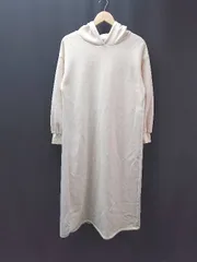 ◇ AUNT MARIE'S プリーツ フード付き パーカー フーディー 長袖 ロング丈 ワンピース サイズF アイボリー レディース E  【1309040050334】