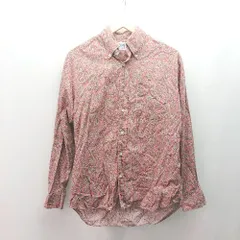 ◇ CIAO ペイズリー柄風 オーバーサイズ カジュアル 長袖 シャツ サイズM ピンク レディース E  【1309040050136】