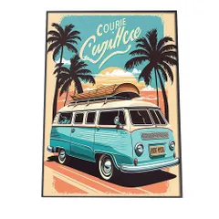 【A3サイズ（約30×42cm）】【si-poster-98】ハワイアン ポスター サーフ レトロ ヴィンテージ アメリカン ヤシの木 バス 車 乗り物 インテリア おしゃれ アート モダン 縦