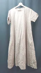 ◇ CLASSICAL ELF バックファスナー プルオーバー 透け感なし 半袖 ロング ワンピース サイズXL ブラウン レディース E  【1309040051676】