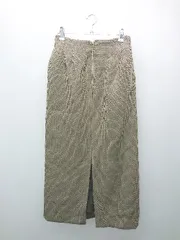 ◇ N. フロントファスナー フロントスリット チェック柄 ロング ストレート スカート サイズM ベージュ系 レディース E  【1309040051478】