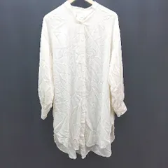 ◇ LOWRYSFARM ローリーズファーム シャツ生地 大人カジュアル ロング丈 ワンピース サイズF アイボリー レディース E  【1309040054455】