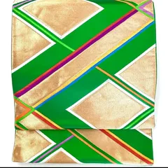 ［5260］袋帯 変わり菱文様 金彩 六通 正絹 着物 フォーマル