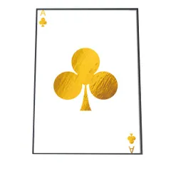 【B4サイズ（約25x36cm）】【yoko-poster-7095】クローバー トランプ 黒 アートプリント ポスター インテリア おしゃれ アート モダン シンプル お洒落   特大 大きい 小さい 縦