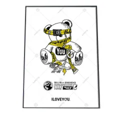 【B1サイズ（約73x103cm）】【yoko-poster-i004】クマ 熊 ぬいぐるみ アートプリント ポスター インテリア おしゃれ アート モダン シンプル お洒落   特大 大きい 小さい 縦