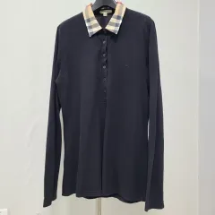 バーバリー ロンドン L 95-100 ストレッチ 長袖 カラーネック Tシャツ W-長袖-122