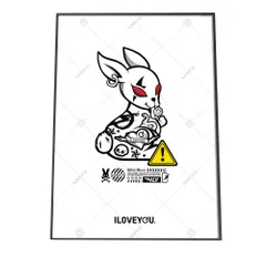 【B1サイズ（約73x103cm）】【yoko-poster-i007】うさぎ ウサギ ぬいぐるみ アートプリント ポスター インテリア おしゃれ アート モダン シンプル お洒落   特大 大きい 小さい 縦