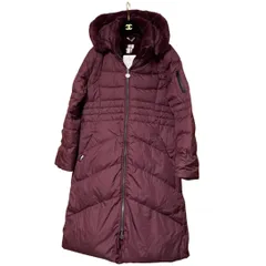 【タグ付き未使用品】FILA GOLF フィラゴルフ ダウンジャケット ロングコート LL パープル フード付き フード取り外し可能 Aライン シルエット 防寒 軽量 レディース ゴルフ 普段使い