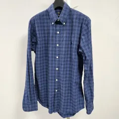 ラルフローレン ポロ S 95 スリムフィット チェック柄 シャツ M-長袖-351