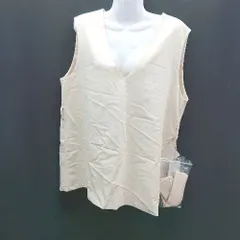 ◇ ◎ ●未使用● NICE CLAUP クルーネック 大人 フェミニン ノースリーブ Ｔシャツ 表記なし アイボリー レディース E  【1309040056619】