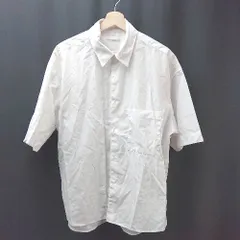 ◇ WYM フロントボタン 無地 胸ポケット カジュアル 長袖 シャツ サイズM ホワイト レディース E  【1309040056039】