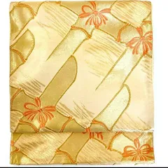 ［5265］袋帯 束ね竹文様 金彩 六通 正絹 着物 フォーマル 金