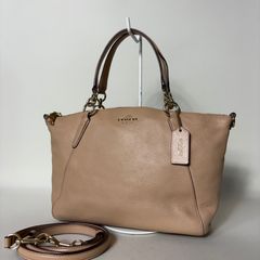 coachコーチベージュレザー2wayショルダートートバッグF26917 - メルカリ