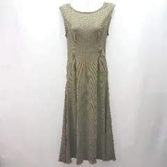 ◇ CIEL’AIR Vネック 無地 シンプル 大人カジュアル ノースリーブ ロング丈 ワンピース 表記なし カーキ レディース E  【1309040057616】