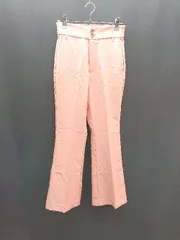 ◇ vis-à-vis ハイウエスト センタープレス フレア スラックス 美脚 ジップフライ パンツ サイズS ピンク レディース E  【1309040059719】