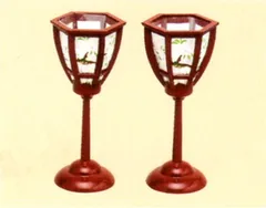 雛人形 雛小道具京風ぼんぼり 朱赤(一対) 和雑貨   ひなまつり