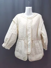◇ w closet ダブルクローゼット ジップアップ 無地 カジュアル きれい 長袖 ジャンパー サイズF アイボリー レディース E  【1309040063945】のサムネイル