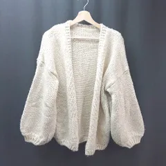 ◇ titivate ティティベイト ローゲージ編み バルーン袖 長袖 ガウンカーディガン サイズM ライトベージュ レディース E  【1309040063143】