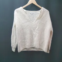 ◇ NATURAL BEAUTY BASIC 無地 カジュアル きれいめ かわいい ゆったりめ 長袖 ニット サイズM ホワイト レディース E  【1309040064355】