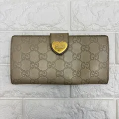 ◼︎ GUCCI グッチ 長財布　シリアルナンバー有り　ラブリーハートGG柄レザー ベージュ レディース