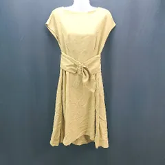◇ ◎ nano universe ナノ ユニバース 無地 カジュアル きれいめ 半袖 ロング丈 ワンピース サイズF イエロー レディース E  【1309040064973】