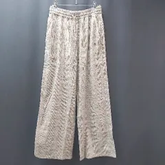 ◇ studio CLIP ウエストゴム チェック柄 ワイド パンツ サイズM ベージュ レディース E  【1309040066342】