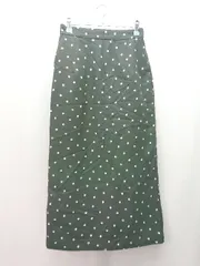 ◇ MOUSSY サイドウエストゴム ファスナー ドット柄 ロング タイト スカート サイズ1 ブラック ホワイト レディース E  【1309040067653】