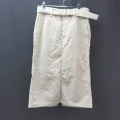 ◇ ◎ BEAUTY&YOUTH フロントファスナー コーデュロイ スリット ロング タイト スカート サイズM ベージュ レディース E  【1309040071506】