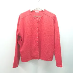 ◇ ITEMS URBAN RESEARCH ボタン ストレッチ 起毛 秋冬物 オシャレ 長袖 カーディガン サイズF レッド レディース E  【1309040069985】