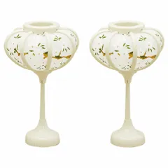 雛人形 雛飾り 塗りぼんぼり アイボリー 9cm 一対手作り