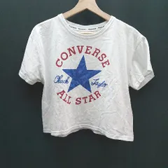◇ CONVERSE コンバース クルーネック ショート丈 ブランドロゴ 半袖 Tシャツ サイズF ホワイト レディース E  【1309040072459】