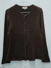 ヴィンテージ 森ガール エスニック ウール カーディガン ブラウン