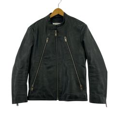 Maison Margiela八の字ライダース フード付きレザージャケット48