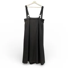 美品 antiqua アンティカ サロペットスカット 黒 ブラック サイズL〜XXL  大きいサイズ ゆったりシルエット ストレッチ ロングスカート レディース ゴーゴー古着マルイ草加店2918