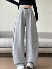 ワイドパンツ レディース 冬 厚手 ハイウエスト 無地 ワイド ゆったり カジュアル 居家 おしゃれ 防寒 長ズボン 通勤 週末 外出 リラックス