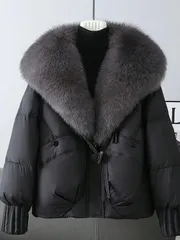 レディース 冬 新作 ショートファーカラー ゆったり コート 厚手 ウィンタージャケット フルレングスボタンフロント 韓国風 おしゃれ アウ