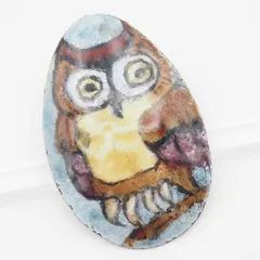 M165 七宝 ブローチ 梟 フクロウ デザイン ヴィンテージ