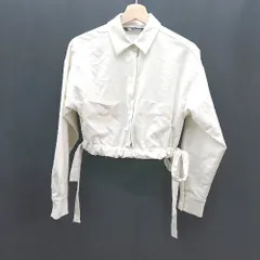 ◇ ZARA ザラ フロントボタン デザインオシャレ 長袖 シャツ サイズXS アイボリー レディース E  【1309040077812】
