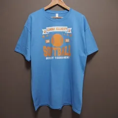 T041 JERZEES ジャージーズ 2023 ソフトボール ロゴ Tシャツ XL サイズ ブルー 古着 アメリカ 輸入