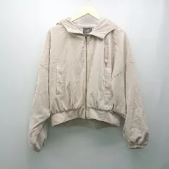 ◇ w closet ダブルクローゼット ベロア生地 ジップアップ フーディー 長袖 ジャンパー サイズF ベージュ レディース E  【1309040079793】のサムネイル