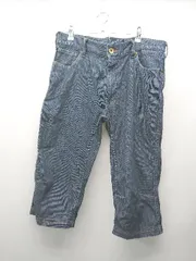 ◇ Eddie Bauer エディーバウアー ストライプ柄裏地 ロゴ ウエストボタン デニムパンツ サイズ34 ブルー レディース E  【1309040079748】