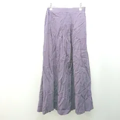 ◇ Furryrate ファーリーレート ウエストゴム 無地 シンプル ロング丈 フレア スカート サイズF パープル レディース E  【1309040080454】