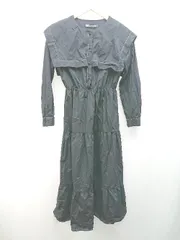 ◇ ZARA ザラ ステッチ刺繡　大人かわいい ウエストゴム ロング丈 ワンピース サイズXS ブラック レディース E  【1309040080287】