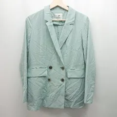 ◇ nano universe ナノユニバース バックスリット 薄手 フロントボタン 長袖 ジャケット サイズ38 グリーン レディース E  【1309040080072】