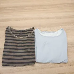 ◇ 《 UNTITLED アンタイトル まとめ売り2点セット 2サイズ ボーダー柄 無地 大人っぽい ブラウス ニット レディース 》 E  【1309040079885】