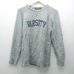 ◇ ROSE BUD ローズバッド ロゴプリント コットン100％ リブ 大人っぽい 長袖 ニット サイズM グレー レディース E  【1309040079816】