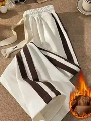 ワイドパンツ レディース 裏起毛 加厚 ハイウエスト ストライプ コーデュロイ 直筒型 保温性抜群 裏起毛パンツ あったか 防寒着 寒さ対策 