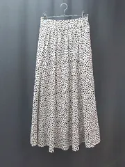 ◇ ◎ INGNI イング ウエストゴム アニマル柄 大人かわいい ロング丈 フレア スカート サイズM アイボリー レディース E  【1309040080720】