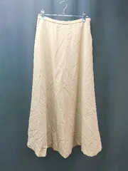 ◇ opaque.clip カジュアル サイドファスナー ポケット付き ロング丈 フレア スカート サイズ38/M ベージュ レディース E  【1309040081963】