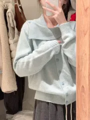 カーディガン レディース 春 秋 冬 ファッション ニットコート 羽織り セーター ゆったり カジュアル 可愛い 人気 無地 学生 トップス エレ